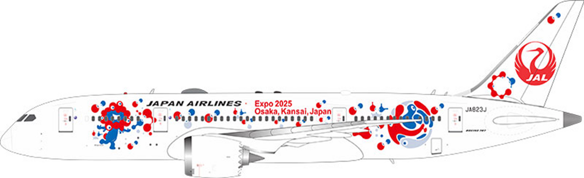 JAL 787-8 日本航空 EXPO 2025 JA823J NG 1:400 July Release AV400 Japan Airlines Boeing 787-8 Dreamliner