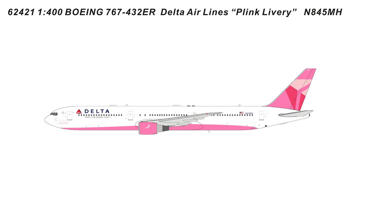 ちゃんちゃん June Release Panda Models Delta Boeing 767-400ER “Breast Cancer