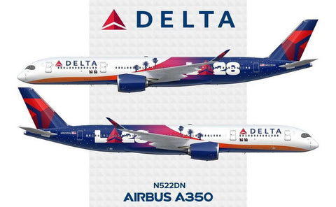 May Release Phoenix Models Delta Airbus A350-900 "Los Angeles 2028 Livery" N522DZ - Pre Order