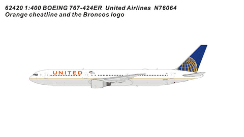 June Release Panda Models United Airlines Boeing 767-400ER “Denver Broncos Livery” N76064 - Pre Order