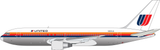 December 2025 Release V1 Models United Airlines Boeing 767-200ER "Saul Bass/Bare Metal" N601UA