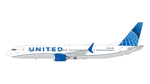 October Release Gemini Jets United Airlines Boeing 737 MAX 9 "Evo Blue" N37555 - 1/200 - Pre Order