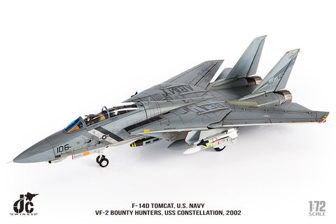 JC Wings McDonnell Douglas F-14D Tomcat US Navy VF-2 Bounty Hunters - 1/72 Scale