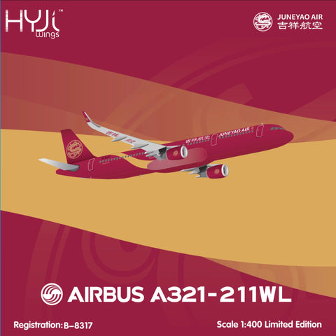 June Release 2025 HYJL Wings Juneyao Airlines Airbus A321-211 B-8317 - Pre Order